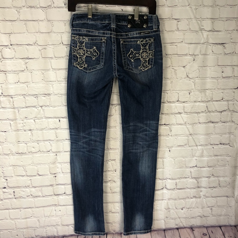 Miss me skinny jeans cross rhinestone 28